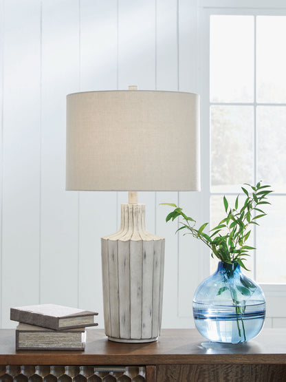 Imre - Poly Table Lamp - Distressed Brown by Ashley – view 3