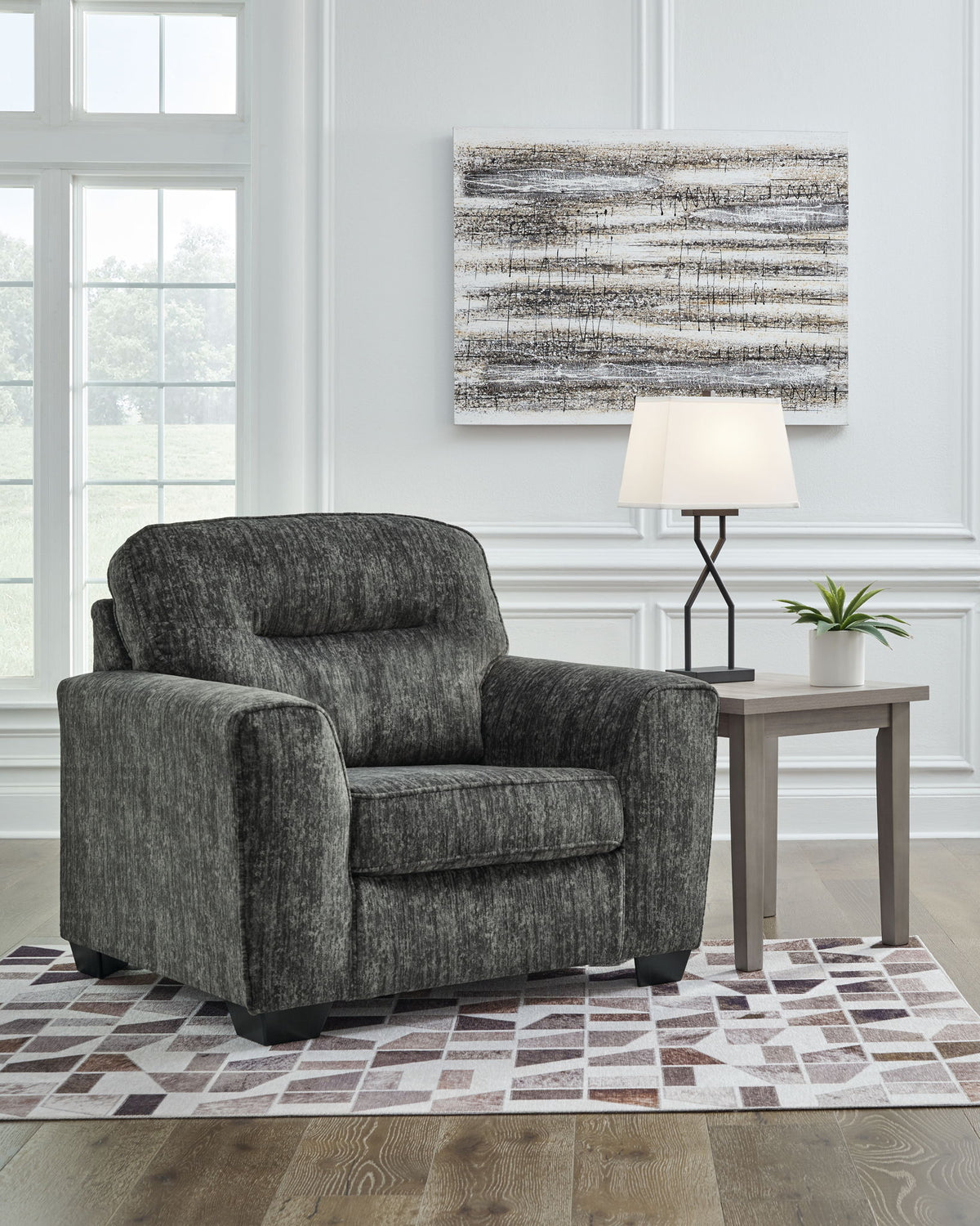 Lonoke - 2 Pc. - Chair And A Half, Ottoman - Gunmetal by Ashley – view 3