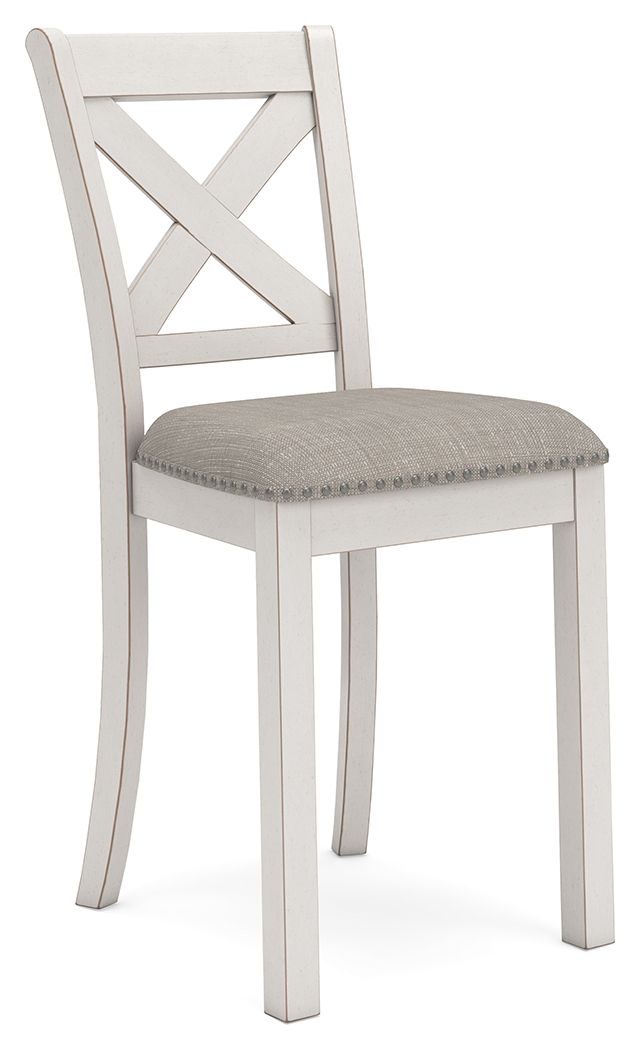 Robbinsdale - Upholstered Barstool (Set of 2) - Antique White by Ashley – view 2