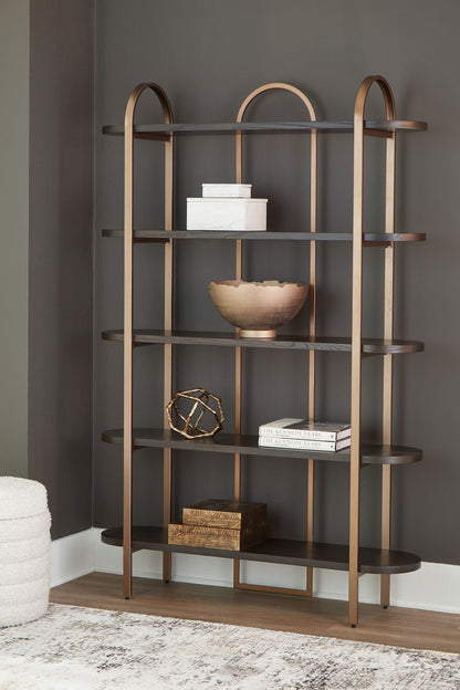 Brentmour - Bookcase - Brown / Gold Finish by Ashley – view 4