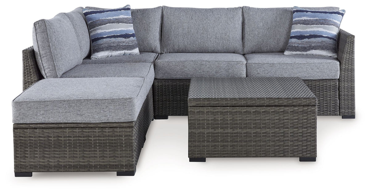 Petal Road - Loveseat Sectional, Ottoman, Table Set (Set of 4) - Gray by Ashley – view 4