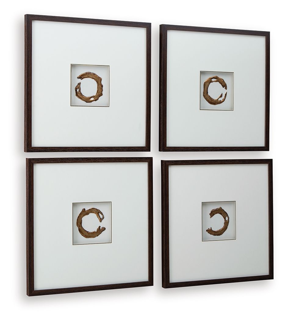 Dallbourne - Wall Art Set (Set of 4) - White / Gold Finish by Ashley – view 4