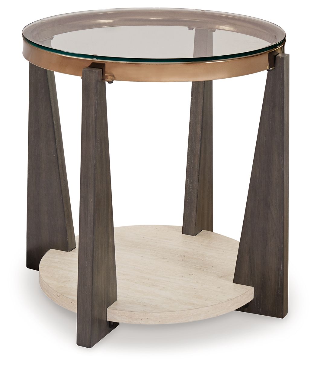 Frazwa - Round End Table - Multi by Ashley – End Tables