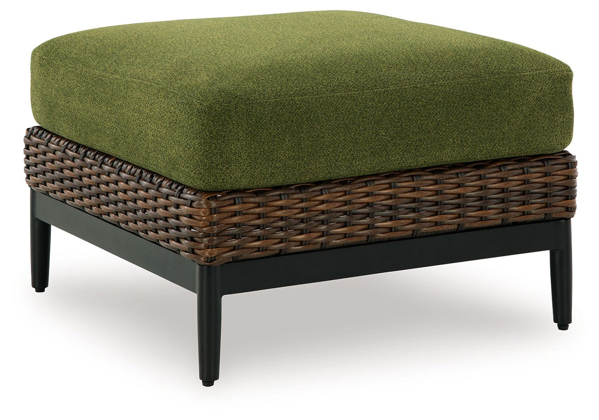 Horizon Hall - Ottoman With Cushion - Brown / Green by Ashley – Ottomans