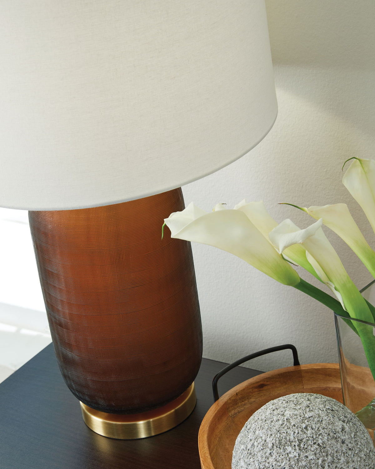 Farberman - Glass Table Lamp - Amber by Ashley – view 4