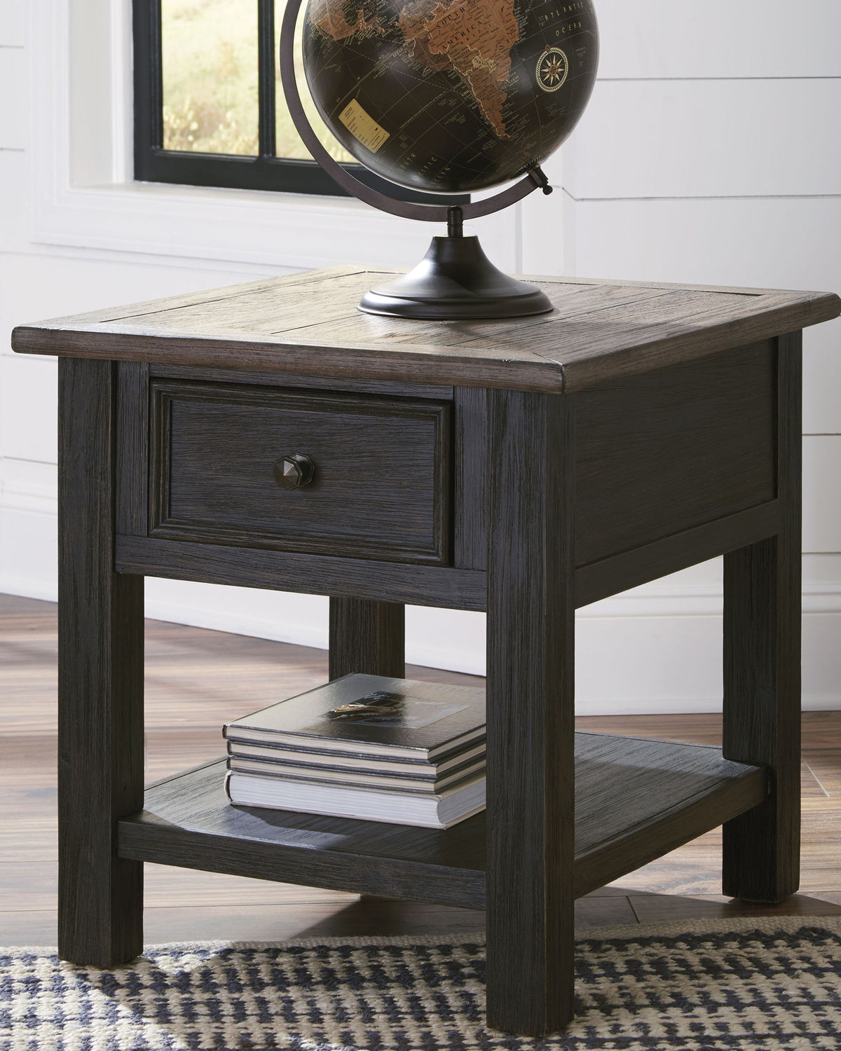 Tyler Creek - Rectangular End Table - Grayish Brown / Black by Ashley – view 2