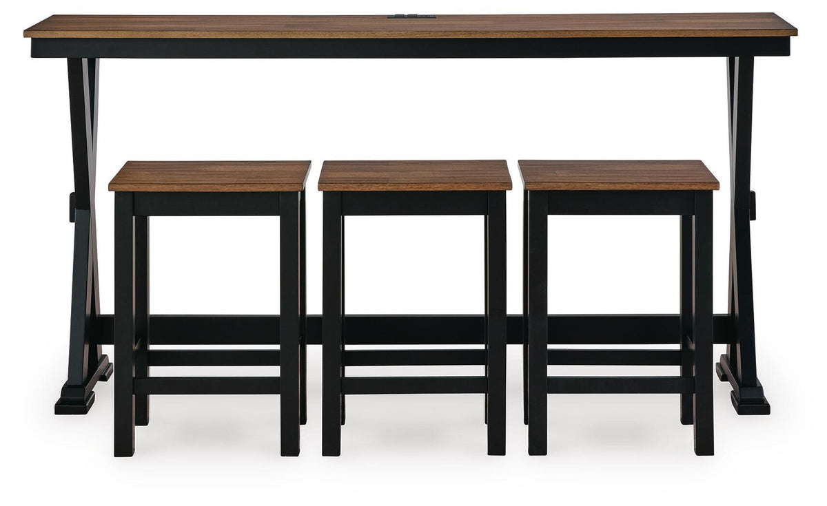 Wildenauer - Rectangular Dining Room Counter Table Set (Set of 4) - Brown / Black by Ashley – view 3