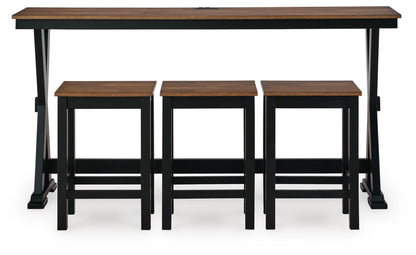 Wildenauer - Rectangular Dining Room Counter Table Set (Set of 4) - Brown / Black by Ashley – view 3