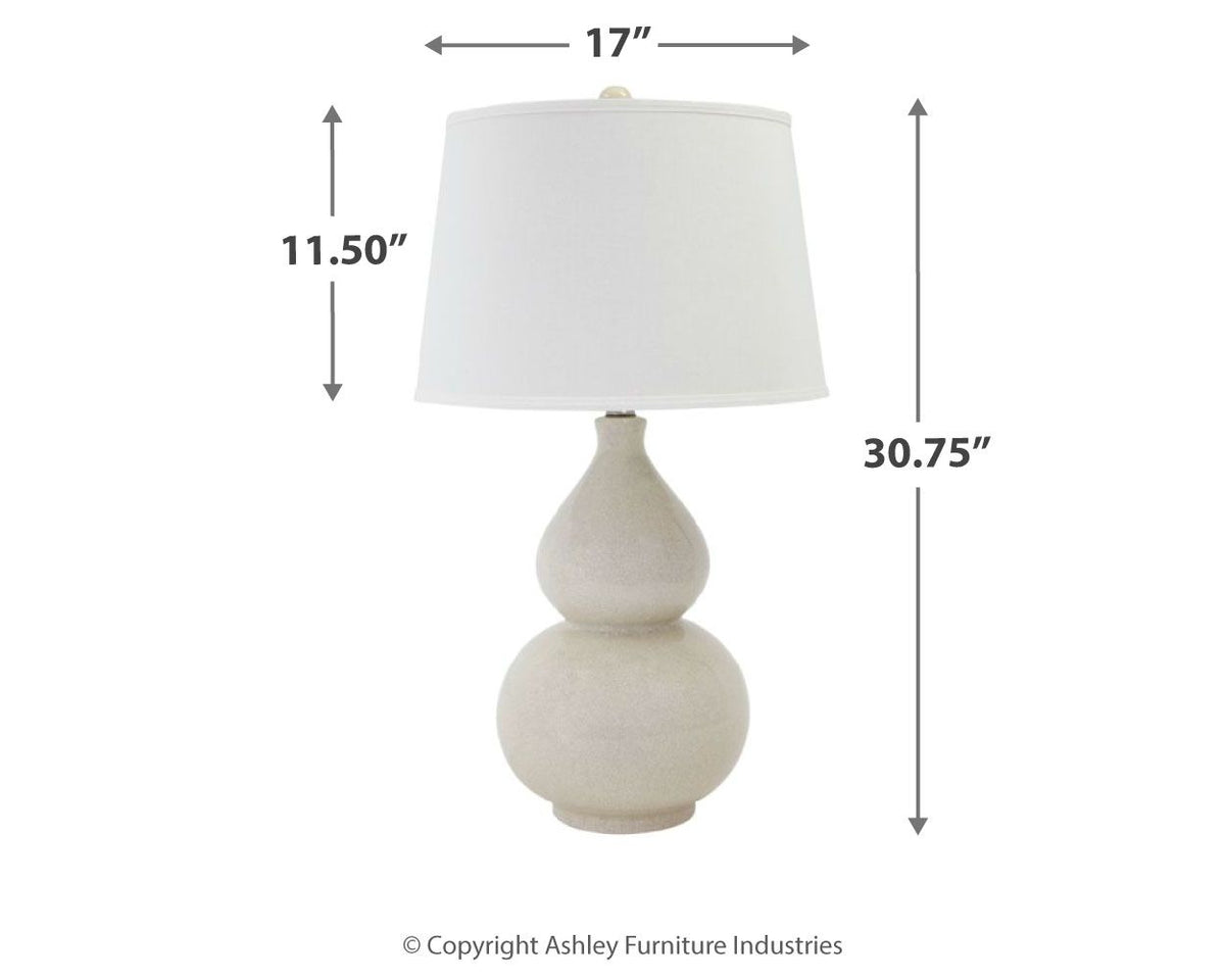 Saffi - Ceramic Table Lamp  - Cream by Ashley – view 3