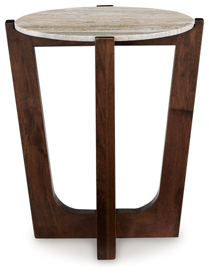 Tanidore - Round End Table - Warm Brown by Ashley – view 3