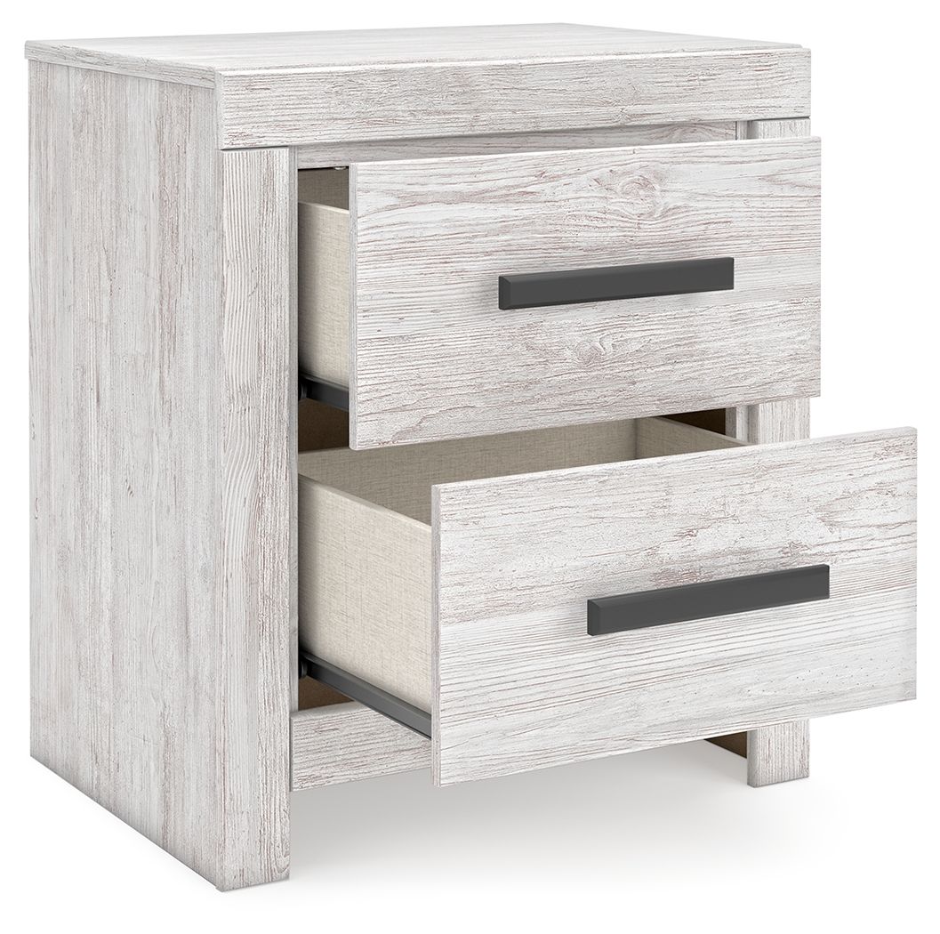 Cayboni - Two Drawer Night Stand - Whitewash by Ashley – view 3