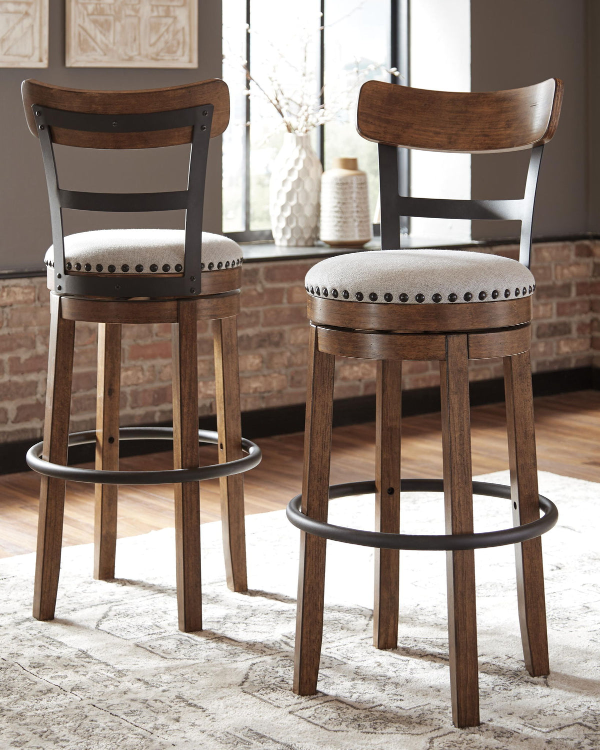 Valebeck - Tall Upholstered Swivel Barstool by Ashley – view 9