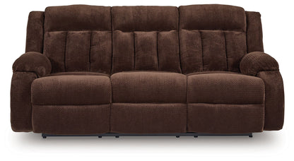 Free Wake - Reclining Power Sofa With Drop Down Table - Chocolate by Ashley – view 2