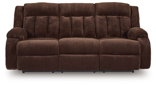 Free Wake - Reclining Power Sofa With Drop Down Table - Chocolate by Ashley – view 2