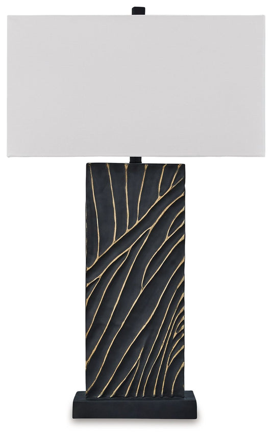 Bartlen - Poly Table Lamp - Black / Gold Finish by Ashley – Table Lamps