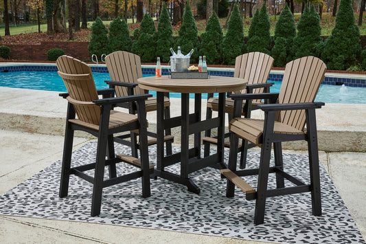 Fairen Trail - 5 Pc. - Dining Set with 4 Chairs - Black / Driftwood by Ashley – 5 Piece Outdoor Sets