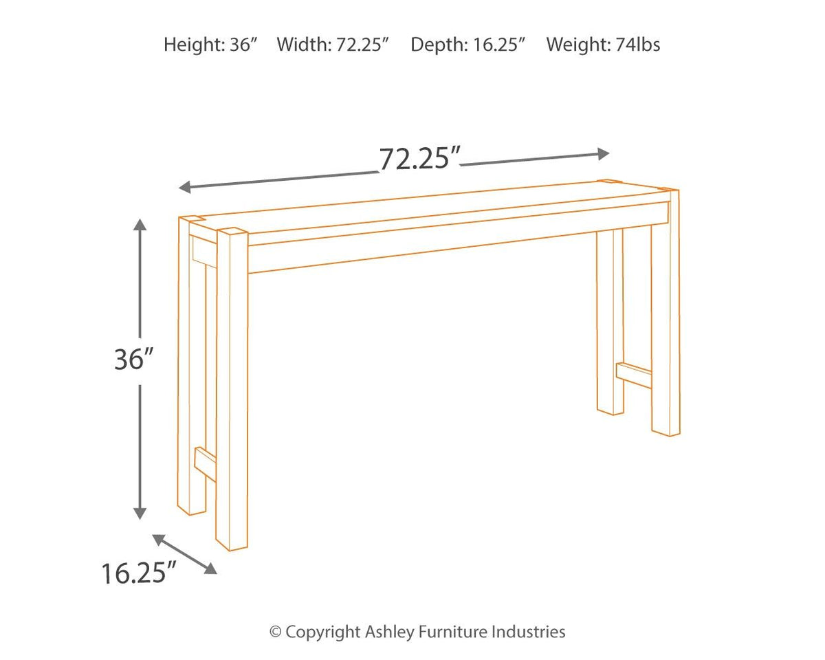Torjin - Long Counter Table - Dark Brown by Ashley – view 4