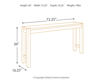 Torjin - Long Counter Table - Dark Brown by Ashley – view 4