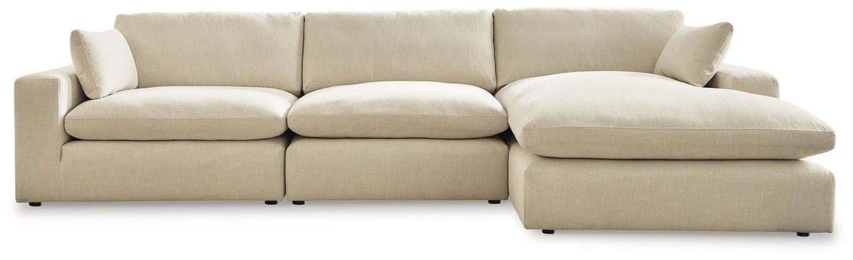 Elyza - 4 Pc. - Right Arm Facing Corner Chaise 3 Pc Sectional, Ottoman - Linen – view 4