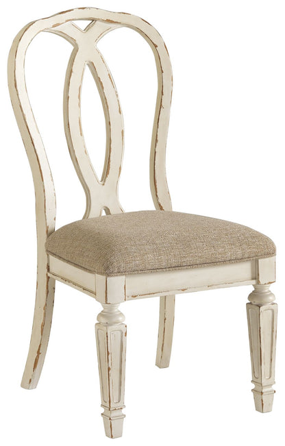 Realyn - Dining UPH Side Chair (Set of 2) - Ribbonback - Chipped White by Ashley – Chair Sets