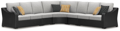 Beachcroft - 5-Piece Outdoor Sectional - Black / Light Gray by Ashley – Stationary Sectionals