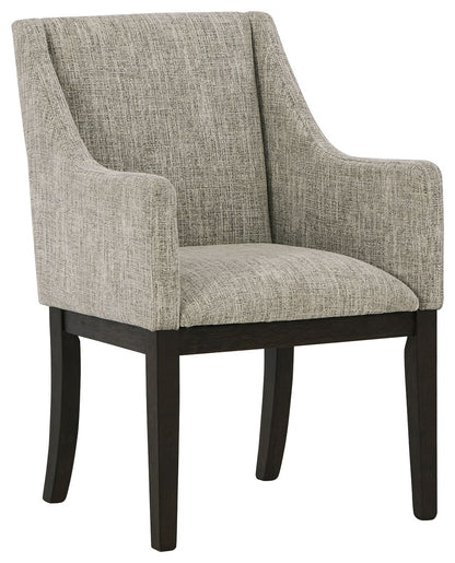 Burkhaus - Dining UPH Arm Chair (Set of 2) - Beige / Dark Brown by Ashley – view 4