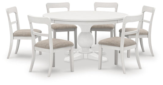 Greddinton - Round Dining Table Set – 7 Piece Dining Room Sets