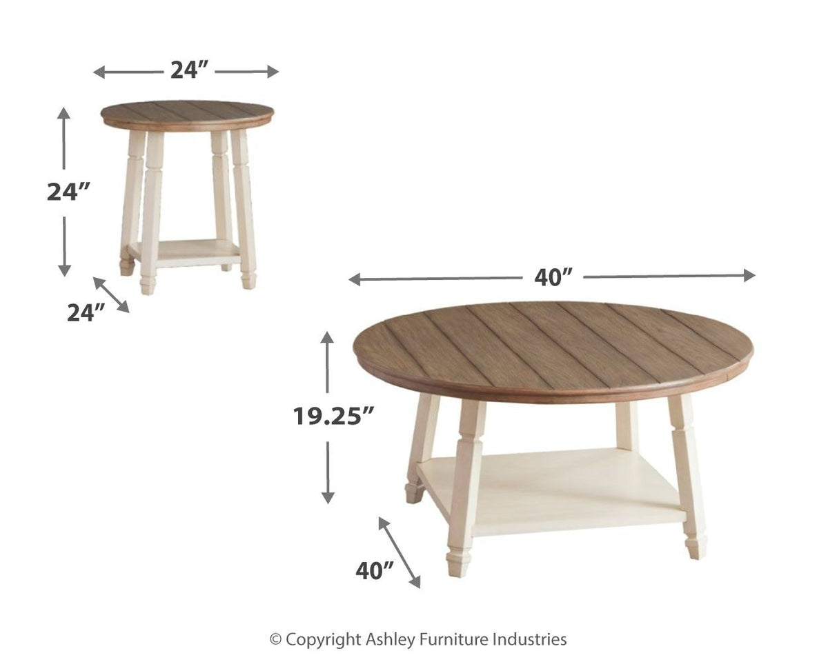 Bolanbrook - Occasional Table Set (Set of 3) - White / Brown / Beige by Ashley – view 4