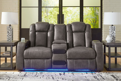 Fyne-dyme - Power Reclining Loveseat With Console/Adj Hdrst by Ashley – view 4