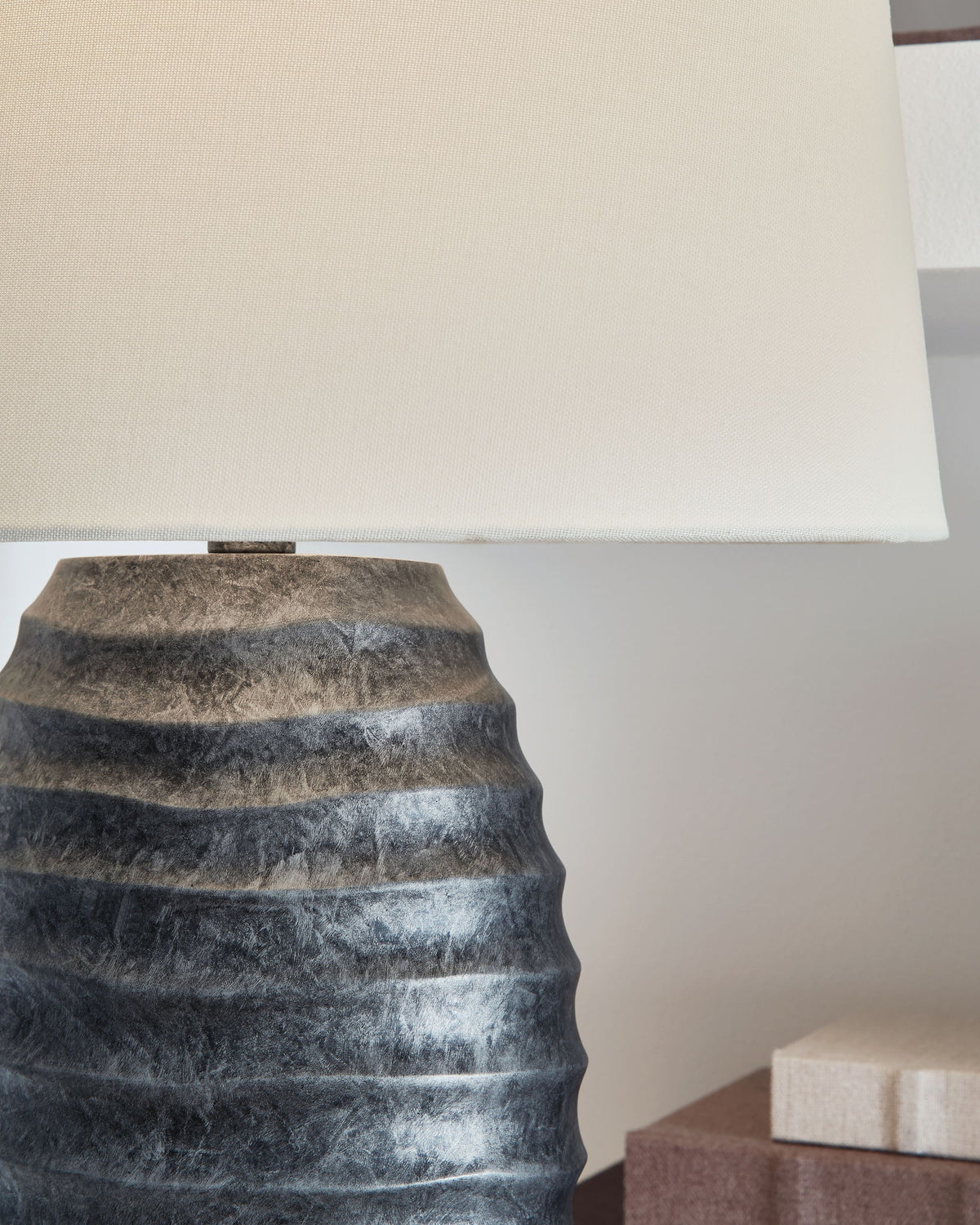 Caronick - Poly Table Lamp (Set of 2) - Antique Silver Finish by Ashley – view 2