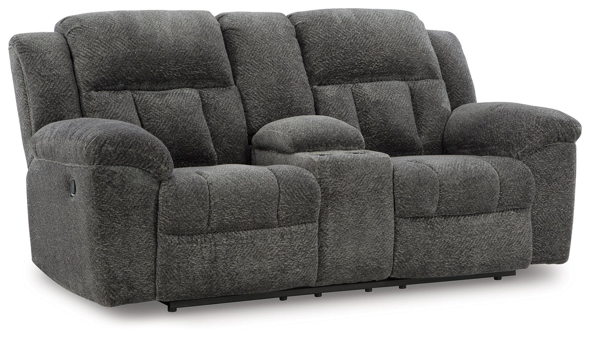 Frohn - Dbl Reclining Loveseat With Console by Ashley – Reclining Loveseats