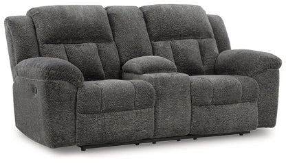 Frohn - Dbl Reclining Loveseat With Console by Ashley – Reclining Loveseats