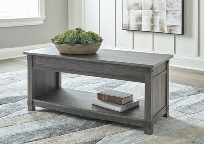 Freedan - 3 Pc. - Coffee Table, 2 End Tables - Grayish Brown by Ashley – view 3