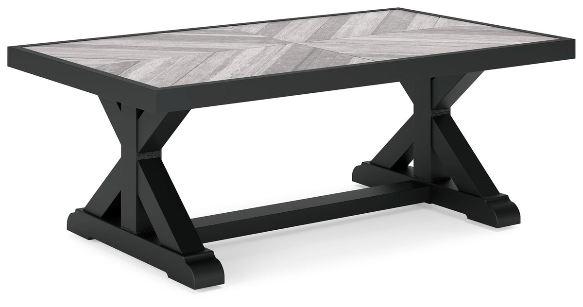 Beachcroft - Rectangular Cocktail Table - Black / Light Gray by Ashley – Coffee Tables