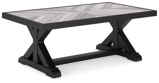 Beachcroft - Rectangular Cocktail Table - Black / Light Gray by Ashley – Coffee Tables