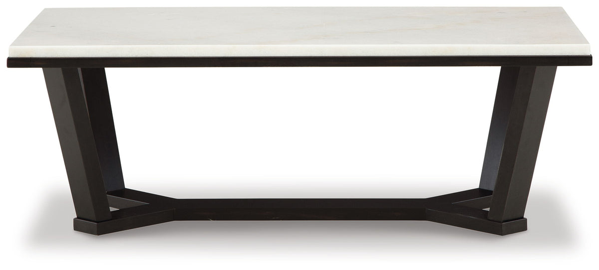 Fostead - Rectangular Cocktail Table - White / Espresso by Ashley – view 3