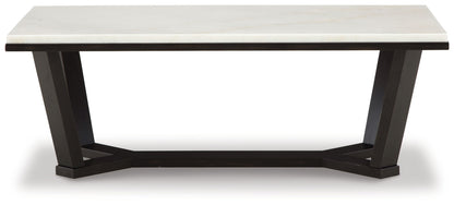 Fostead - Rectangular Cocktail Table - White / Espresso by Ashley – view 3