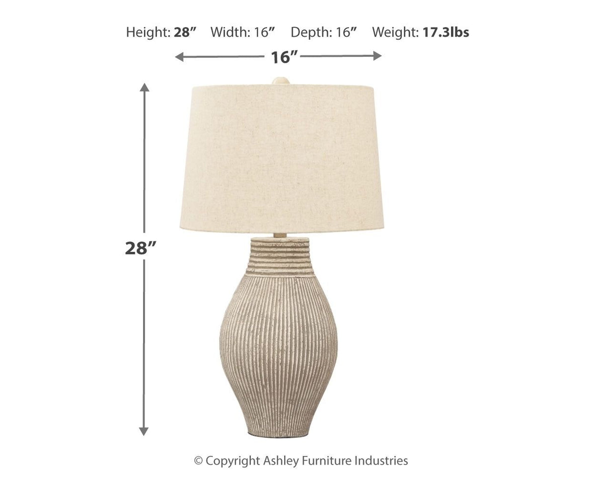 Layal - Paper Table Lamp  - Beige by Ashley – view 4