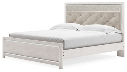 Altyra - King Panel Bed With Upholstered Headboard - White by Ashley – view 3