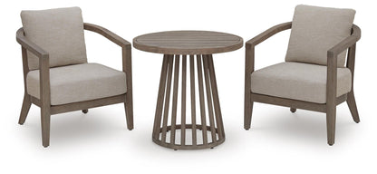 Joy Lagoon - Outdoor Chairs With Cushions/Table (Set of 3) - Beige by Ashley – 3 Piece Outdoor Sets