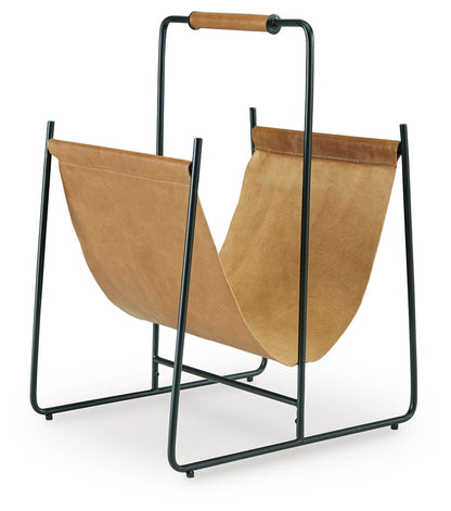 Faronworth - Magazine Rack - Brown / Black by Ashley – Storage Baskets
