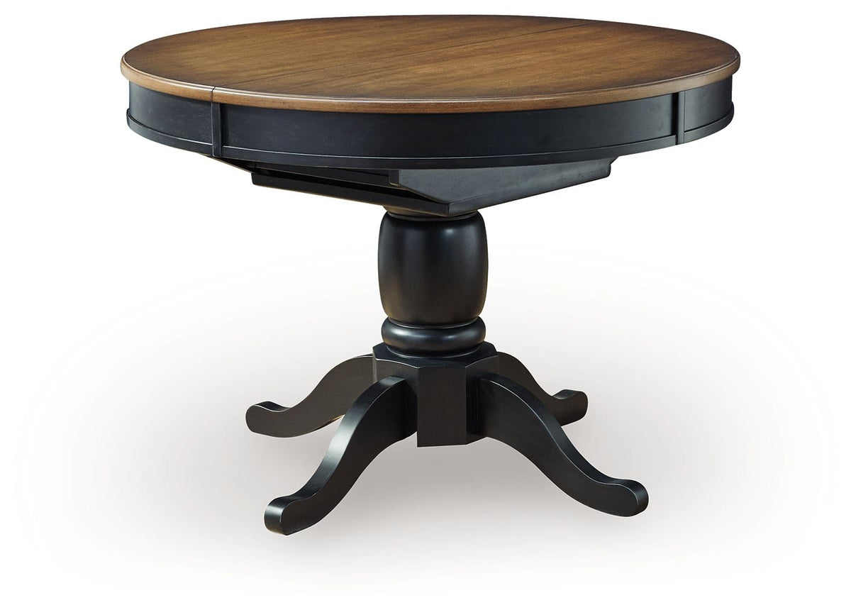 Clorazi - Oval Dining Room Butterfly Extension Table - Black / Brown by Ashley – view 4