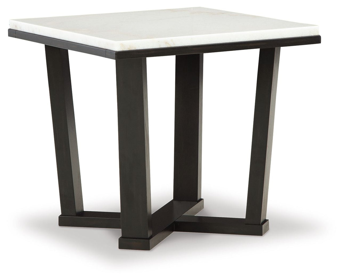 Fostead - Square End Table - White / Espresso by Ashley – End Tables
