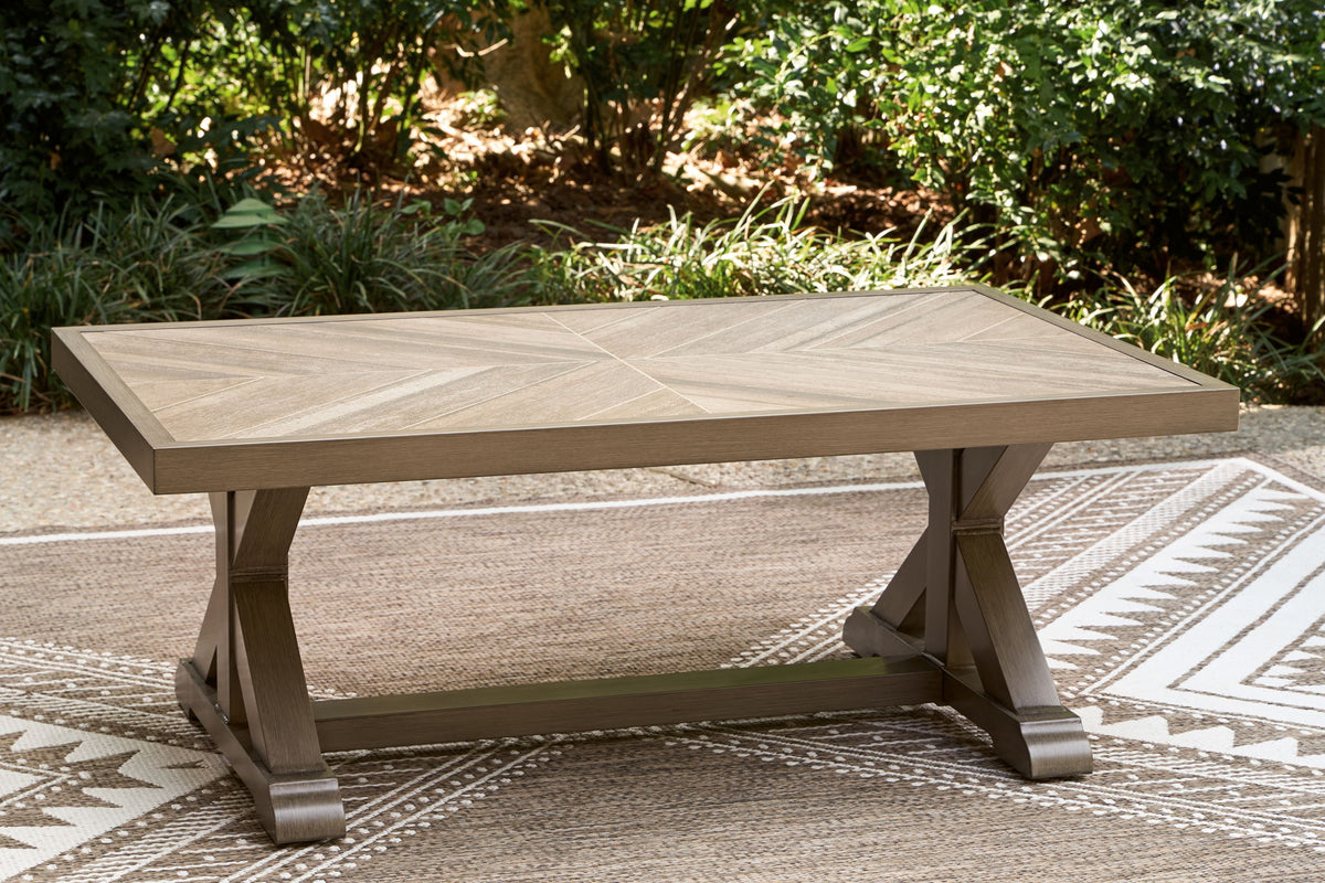 Laguna Heights - Rectangular Cocktail Table - Beige by Ashley – view 3