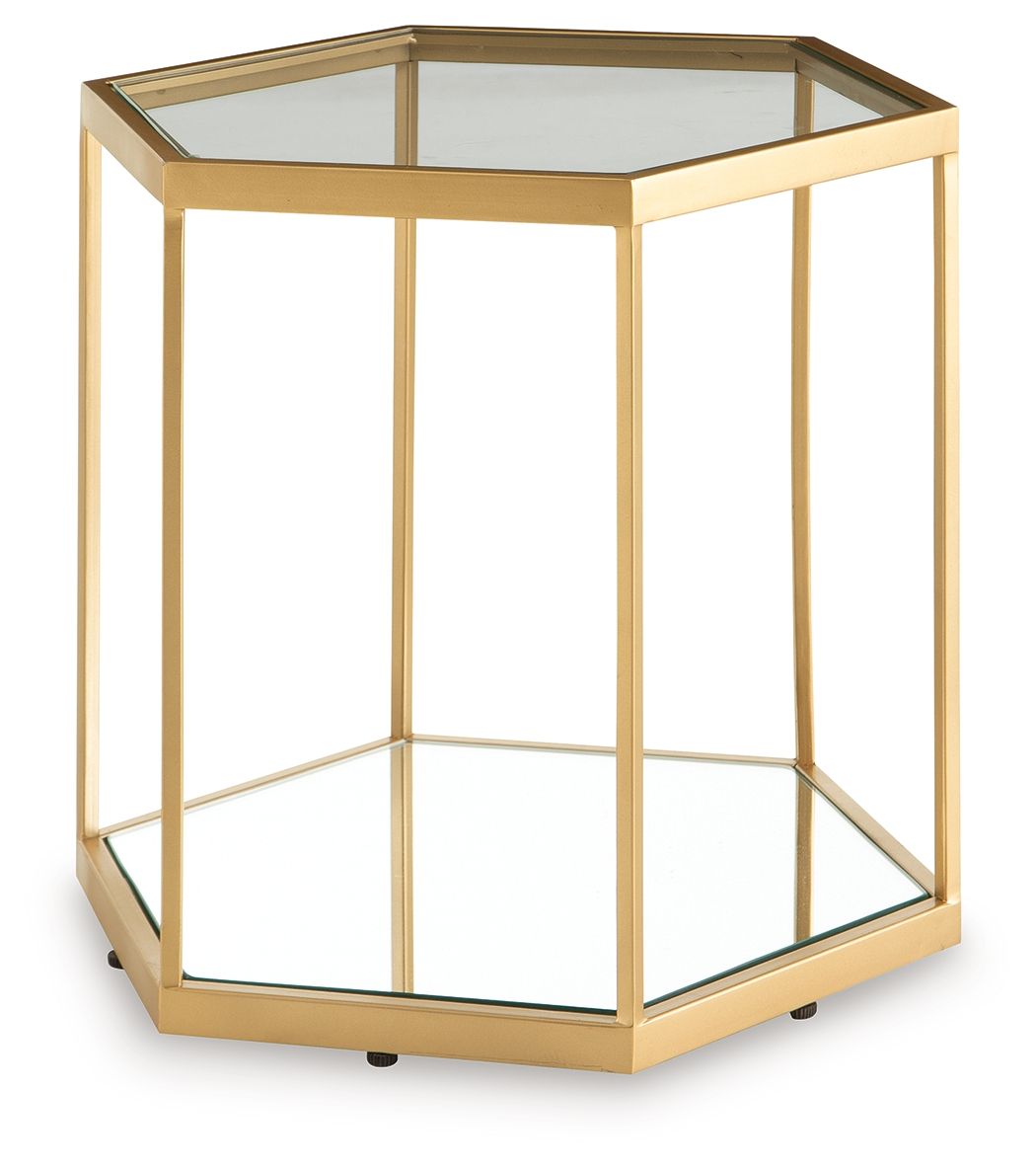 Veerwick - Accent Cocktail Table - Gold Finish by Ashley – Coffee Tables