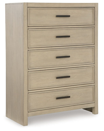 Calmoro - Five Drawer Chest - Gray by Ashley – Accent Chests