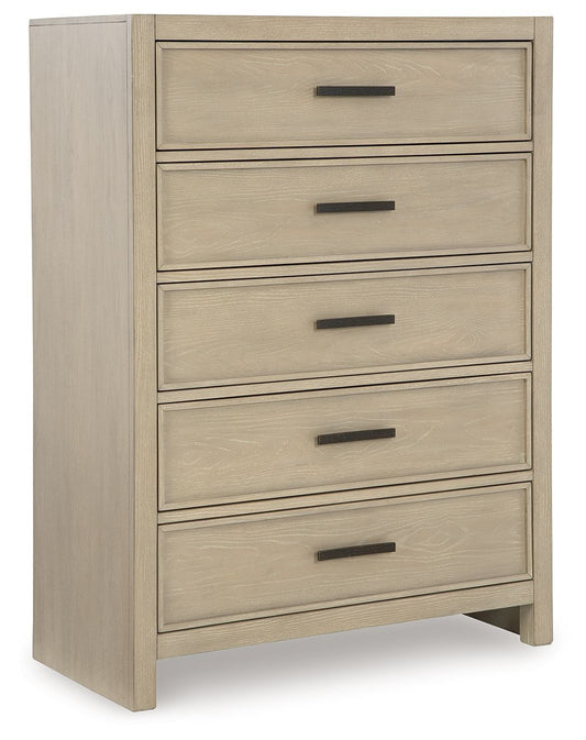 Calmoro - Five Drawer Chest - Gray by Ashley – Accent Chests