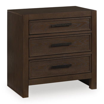 Ticanter - Three Drawer Night Stand - Brown by Ashley – Nightstands w/ Charging Stations