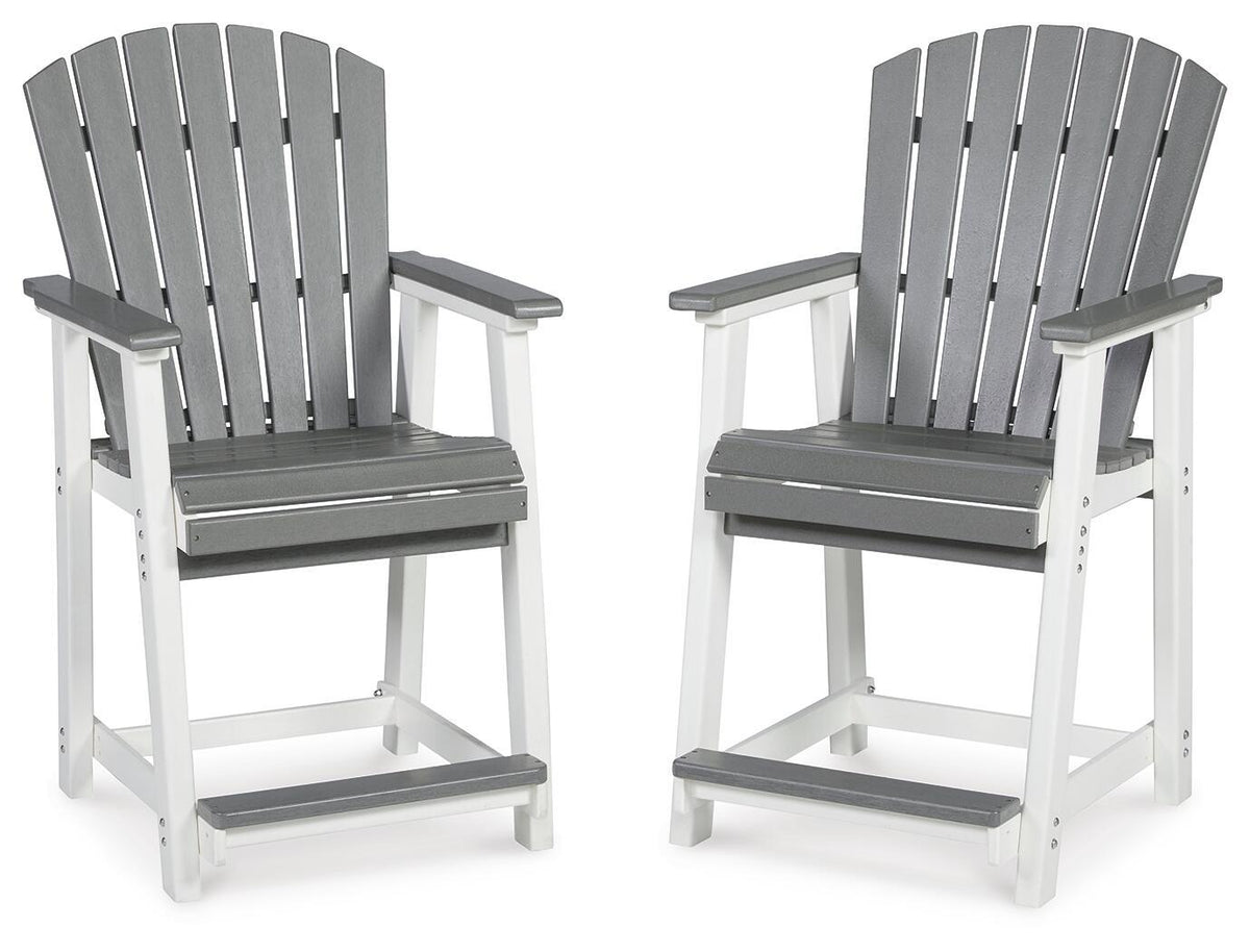 Transville - Barstool (Set of 2) - Gray / White by Ashley – Stool Sets