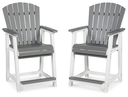 Transville - Barstool (Set of 2) - Gray / White by Ashley – Stool Sets